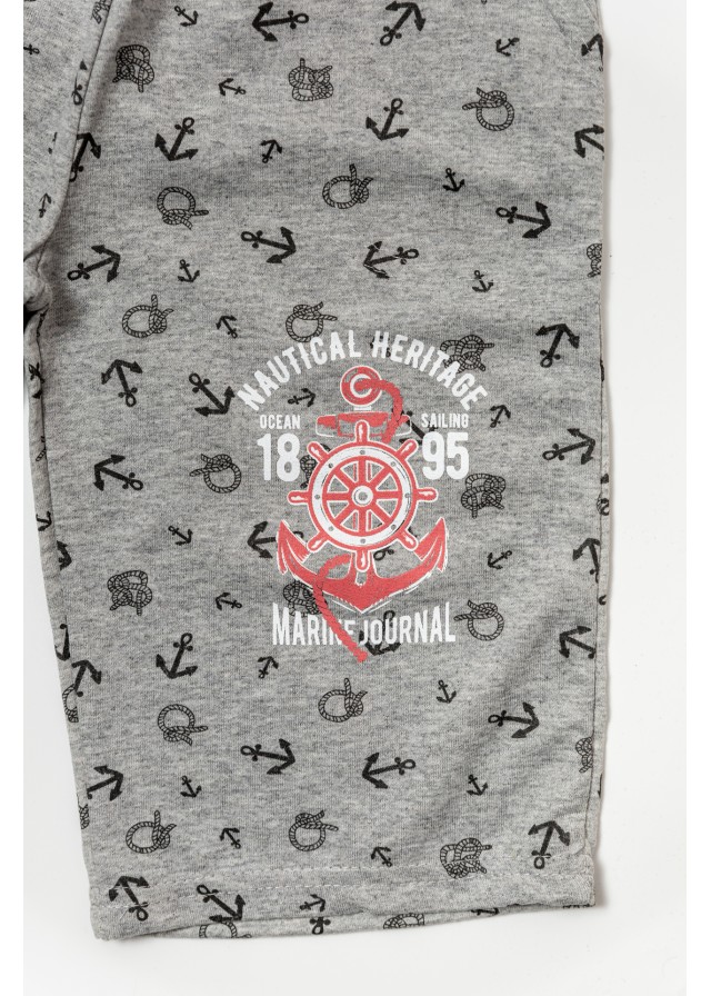 Παιδική βερμούδα nautical σε γκρι χρώμα