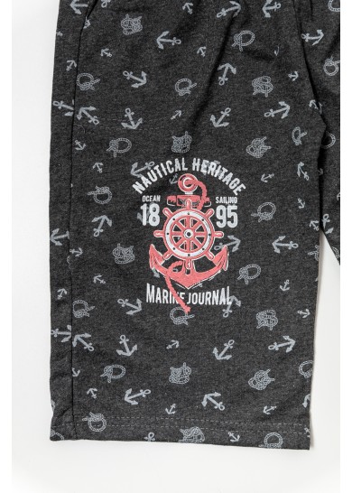 Παιδική βερμούδα nautical σε σκούρο γκρι χρώμα