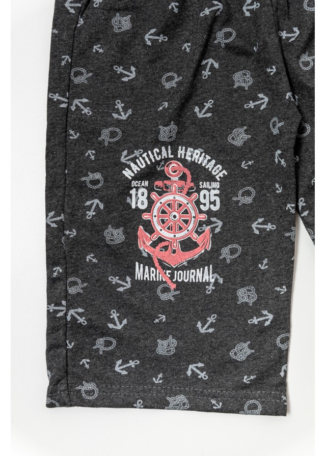 Παιδική βερμούδα nautical σε σκούρο γκρι χρώμα