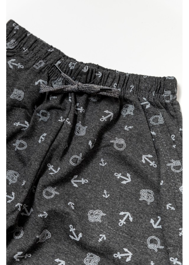 Παιδική βερμούδα nautical σε σκούρο γκρι χρώμα