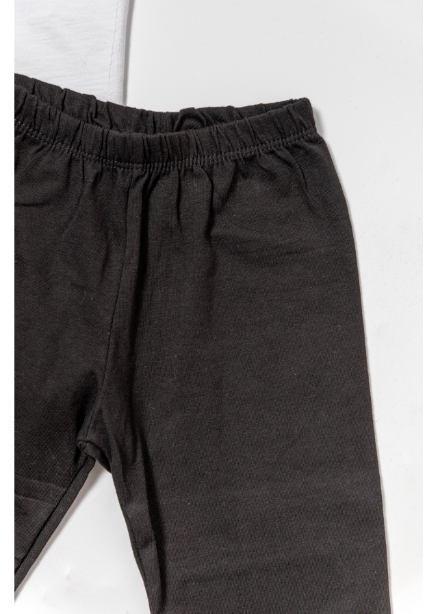 Serafino παιδικό σετ με κοντομάνικο μπλουζάκι και κολάν ποδηλασίας σε λευκό χρώμα