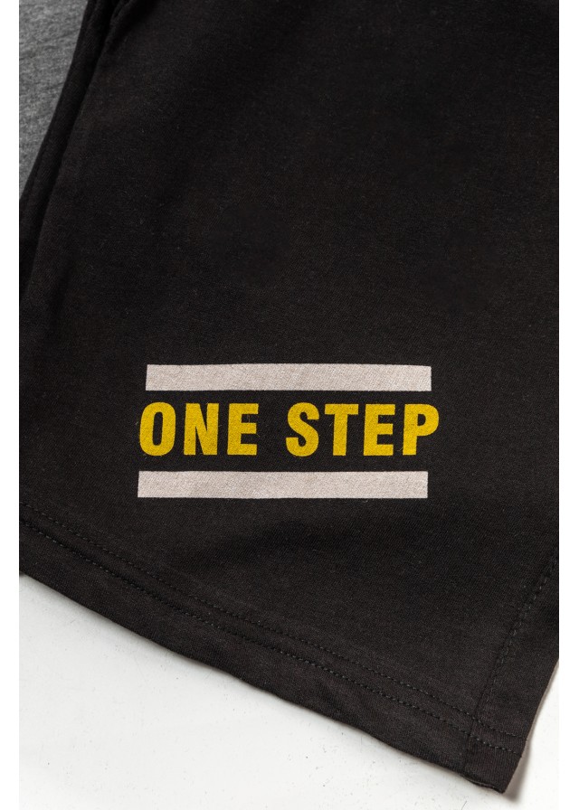 Παιδικό βαμβακερό σετ με κοντομάνικο μπλουζάκι και σορτς καλοκαιρινό σε γκρι χρώμα