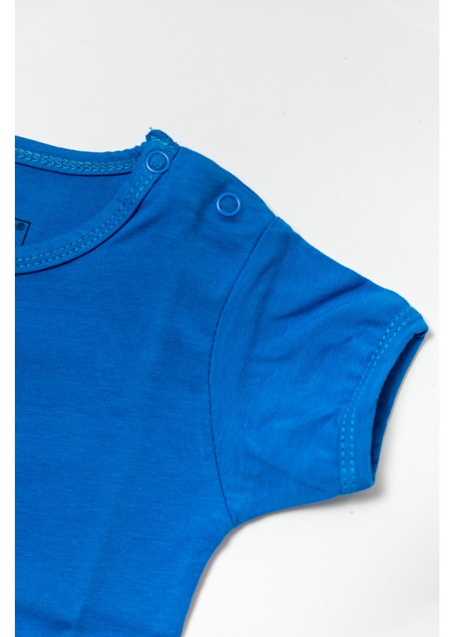 Βρεφικό βαμβακερό κοντομάνικο μπλουζάκι σε μπλε χρώμα