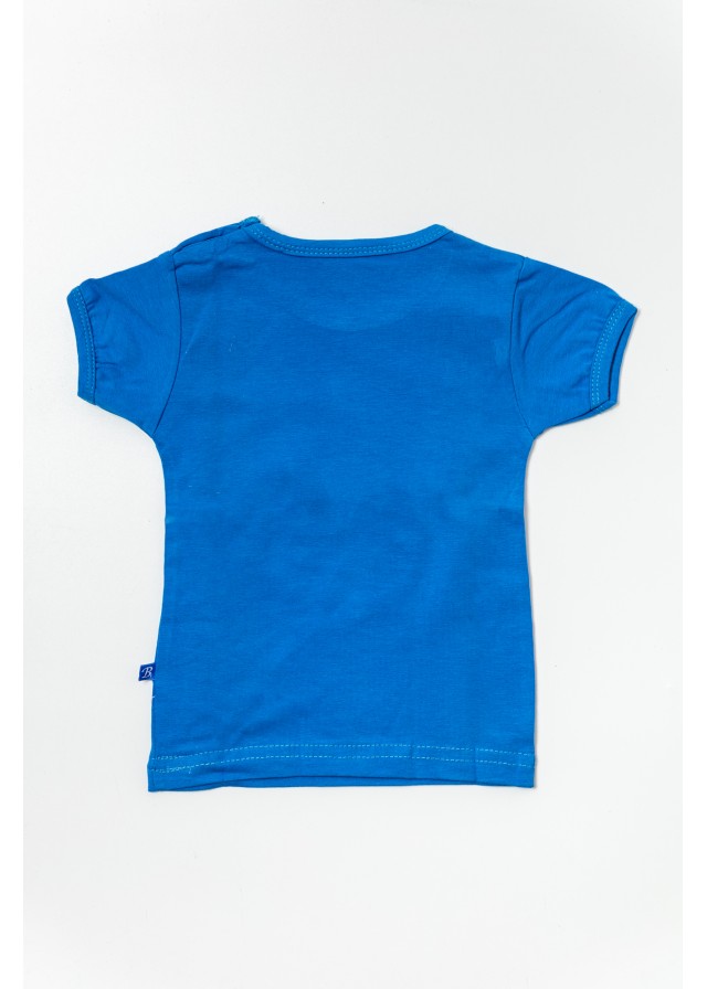 Βρεφικό βαμβακερό κοντομάνικο μπλουζάκι σε μπλε χρώμα