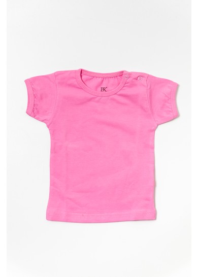 Βρεφικό βαμβακερό κοντομάνικο μπλουζάκι σε ροζ χρώμα