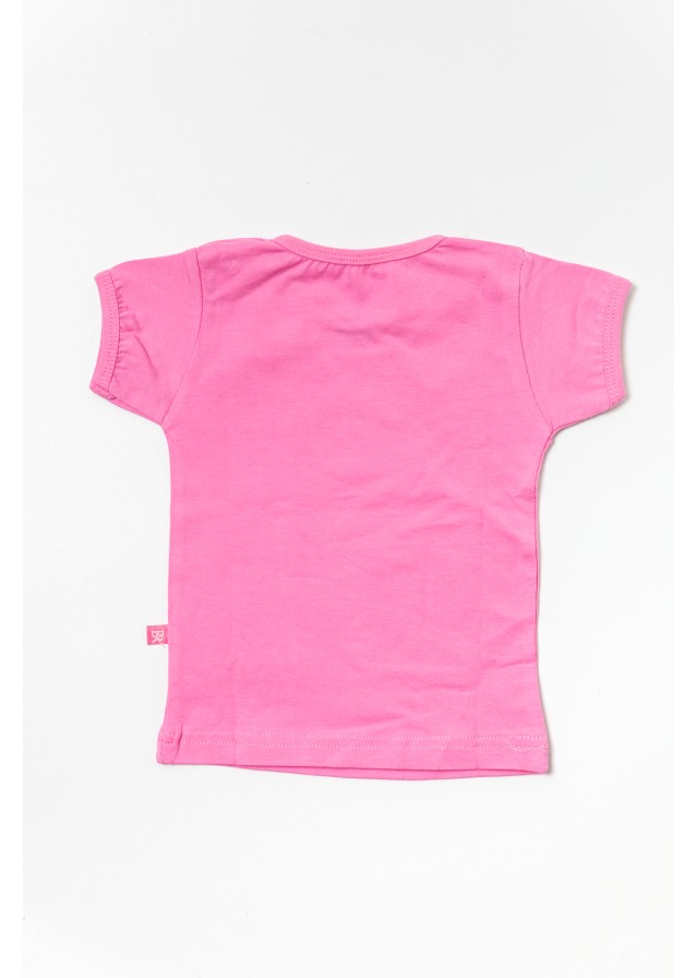 Βρεφικό βαμβακερό κοντομάνικο μπλουζάκι σε ροζ χρώμα