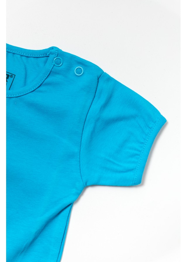 Βρεφικό βαμβακερό κοντομάνικο μπλουζάκι σε γαλάζιο χρώμα