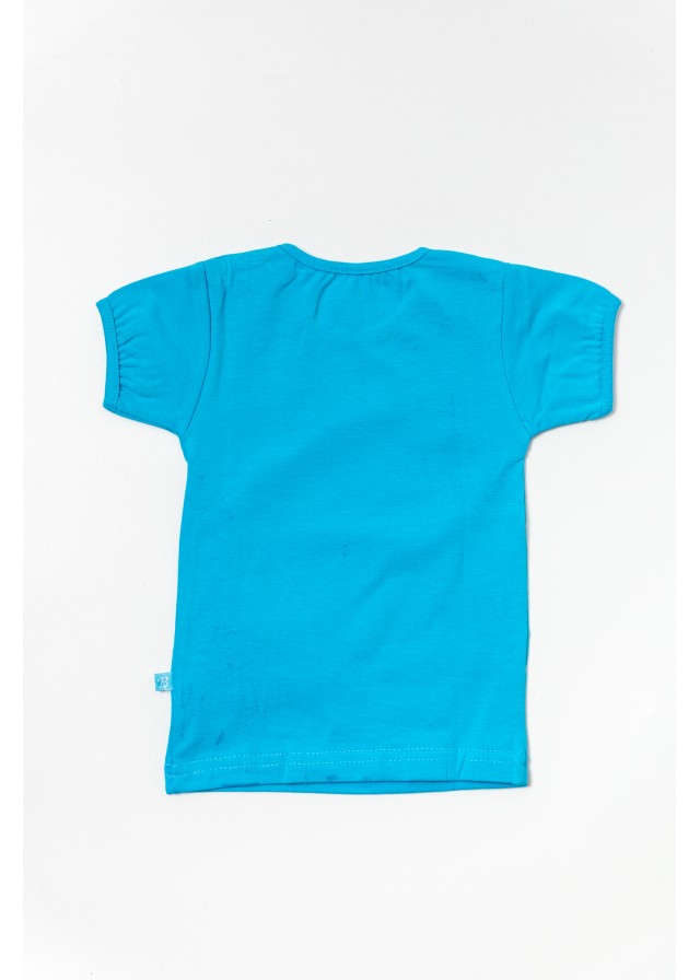 Βρεφικό βαμβακερό κοντομάνικο μπλουζάκι σε γαλάζιο χρώμα