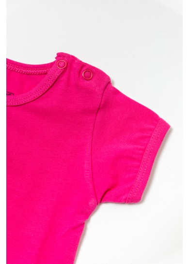 Βρεφικό βαμβακερό κοντομάνικο μπλουζάκι σε φουξ χρώμα