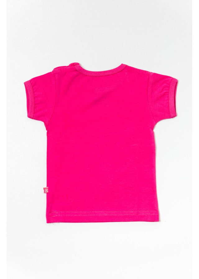 Βρεφικό βαμβακερό κοντομάνικο μπλουζάκι σε φουξ χρώμα