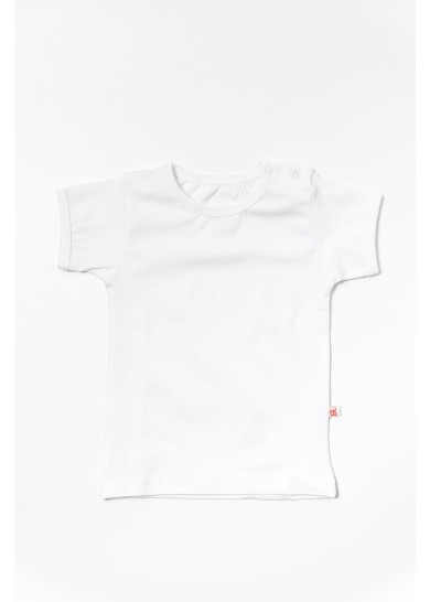 Βρεφικό βαμβακερό κοντομάνικο μπλουζάκι σε λευκό χρώμα