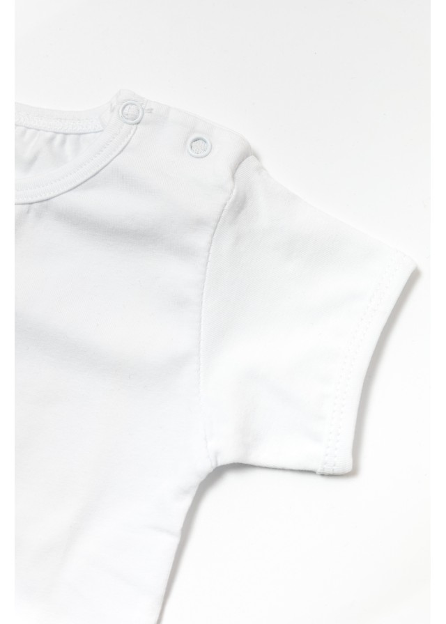 Βρεφικό βαμβακερό κοντομάνικο μπλουζάκι σε λευκό χρώμα