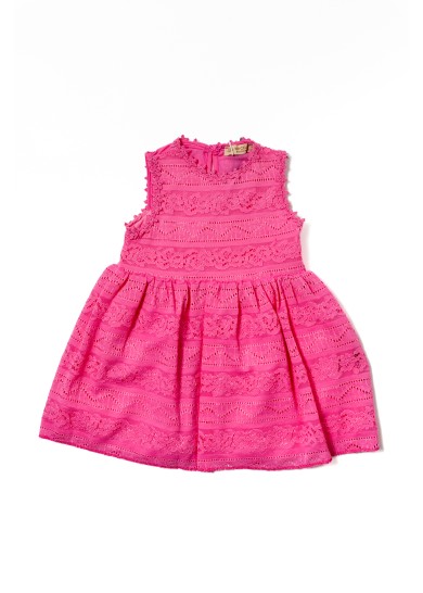 Παιδικό βαμβακερό αμάνικο φόρεμα με δανδέλα σε φουξ χρώμα