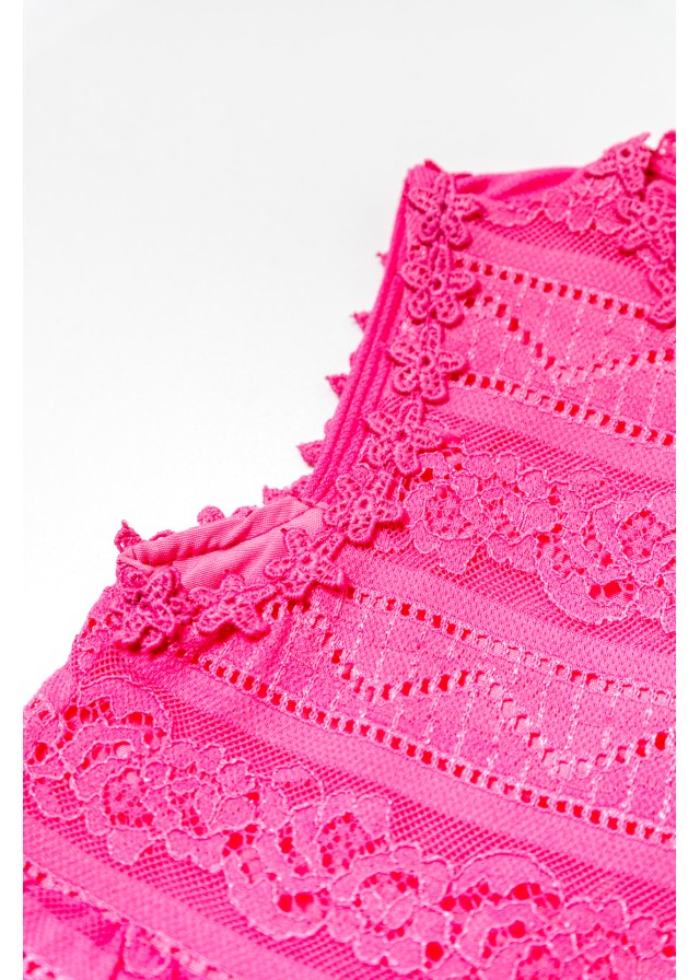 Παιδικό βαμβακερό αμάνικο φόρεμα με δανδέλα σε φουξ χρώμα