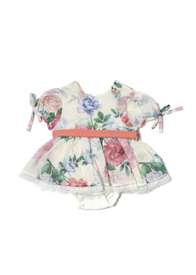 Βρεφικό βαμβακερό vintage φόρεμα σε μπεζ χρώμα