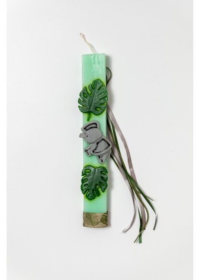 Χειροποίητη παιδική αρωματική λαμπάδα με ελεφαντάκι σε πράσινο χρώμα Χειροποίητη παιδική αρωματική λαμπάδα με ελεφαντάκι σε πράσινο χρώμα