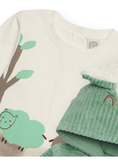 Παιδικό βελουτέ σετ Tuc Tuc 3 τεμαχίων με ζακέτα σε πράσινο χρώμα Παιδικό βελουτέ σετ Tuc Tuc 3 τεμαχίων με ζακέτα σε πράσινο χρώμα