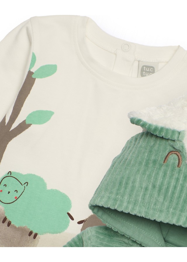 Παιδικό βελουτέ σετ Tuc Tuc 3 τεμαχίων με ζακέτα σε πράσινο χρώμα Παιδικό βελουτέ σετ Tuc Tuc 3 τεμαχίων με ζακέτα σε πράσινο χρώμα