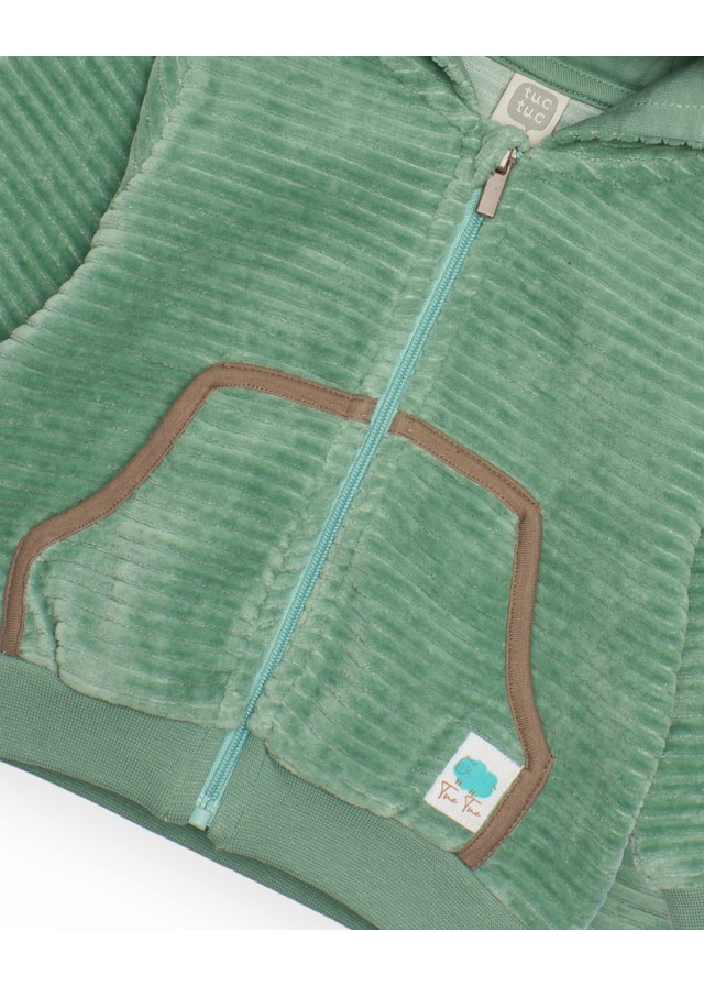 Παιδικό βελουτέ σετ Tuc Tuc 3 τεμαχίων με ζακέτα σε πράσινο χρώμα Παιδικό βελουτέ σετ Tuc Tuc 3 τεμαχίων με ζακέτα σε πράσινο χρώμα