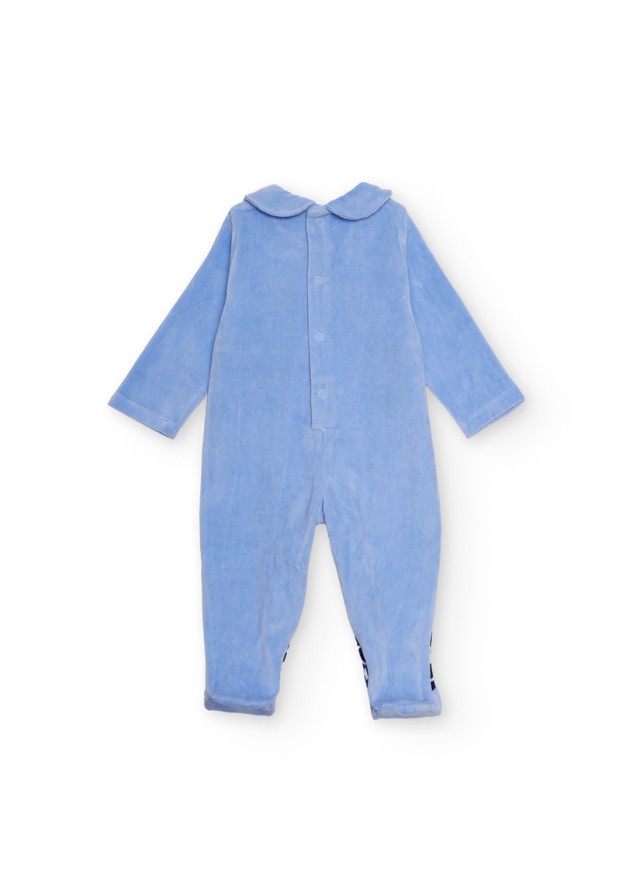 Βρεφικό ολόσωμο Tuc Tuc fleece φορμάκι με κουκουβάγια σε μπλε χρώμα