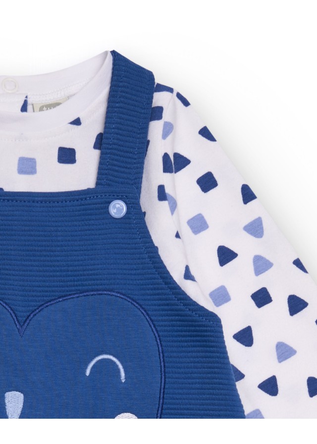 Βρεφική ολόσωμη Tuc Tuc σαλοπέτα 2 τεμαχίων σε μπλε χρώμα