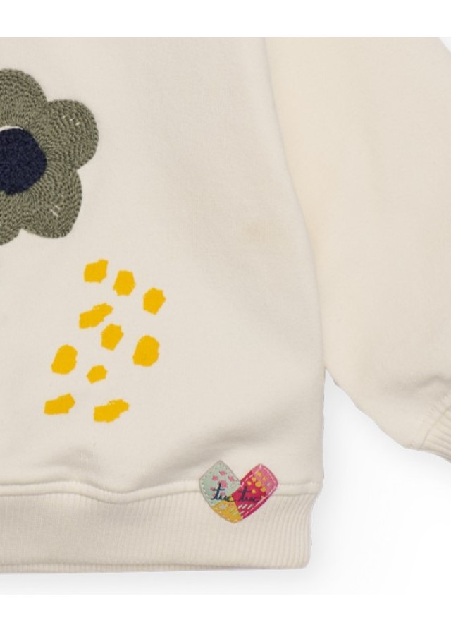 Παιδικό φούτερ Tuc Tuc με λουλούδια σε λευκό χρώμα