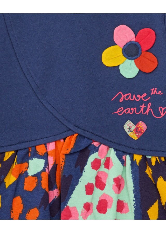 Παιδικό φόρεμα Tuc Tuc με λουλούδια σε μπλε χρώμα