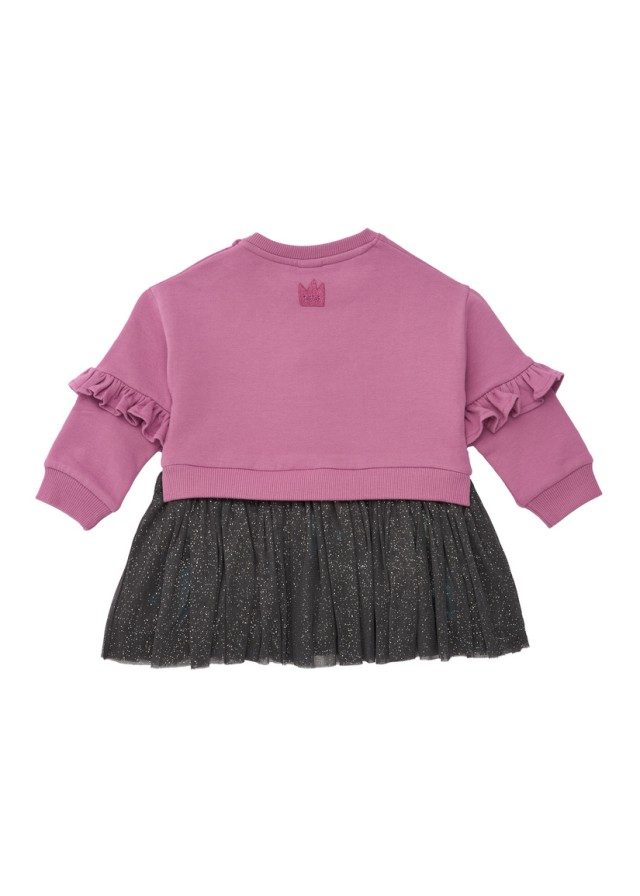 Παιδικό φόρεμα Tuc Tuc με κορόνα και τούλι σε ροζ χρώμα