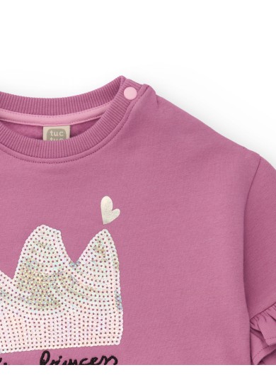 Παιδικό φόρεμα Tuc Tuc με κορόνα και τούλι σε ροζ χρώμα