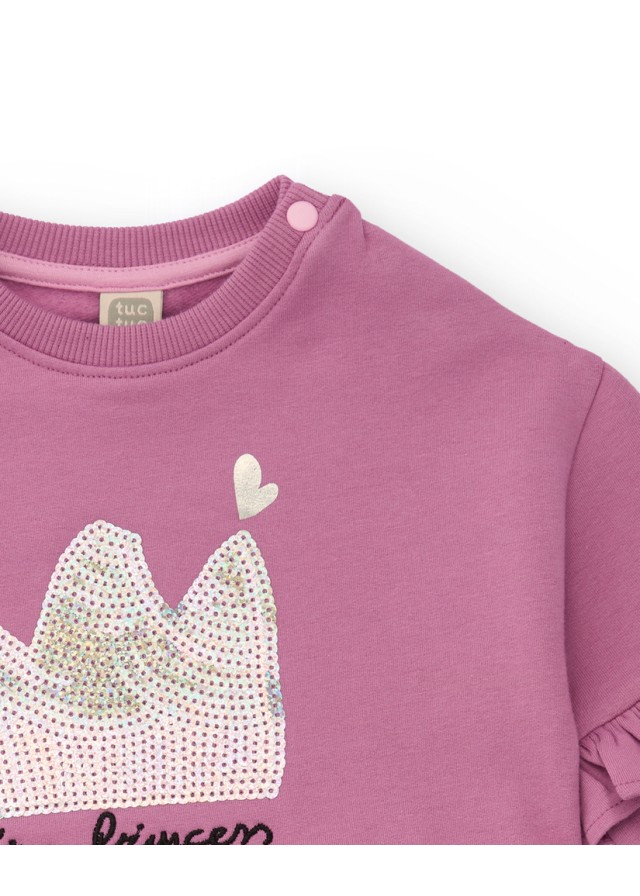 Παιδικό φόρεμα Tuc Tuc με κορόνα και τούλι σε ροζ χρώμα