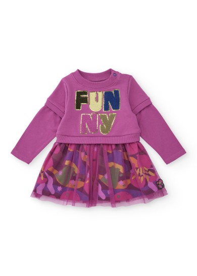 Παιδικό φόρεμα Tuc Tuc με τούλι σε μωβ χρώμα