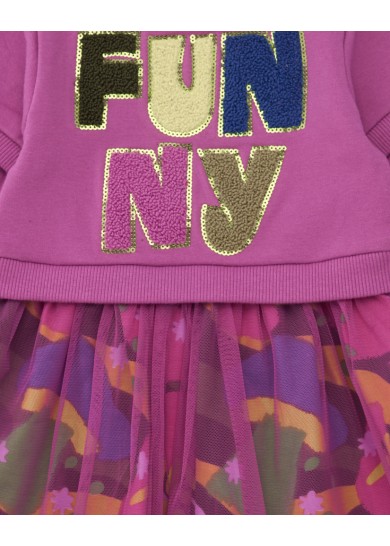 Παιδικό φόρεμα Tuc Tuc με τούλι σε μωβ χρώμα