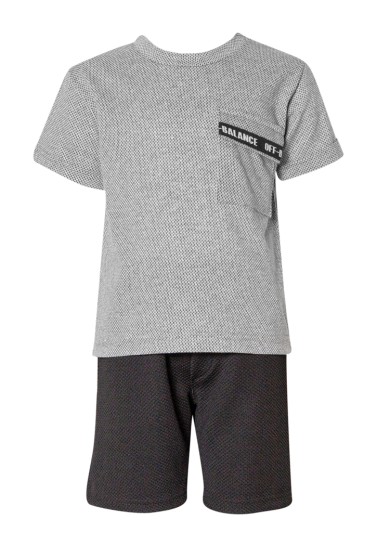 Παιδικό σετ με σορτς για αγόρι με τσέπη σε γκρι χρώμα