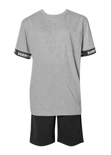 Παιδικό καλοκαιρινό σετ για αγόρι με βερμούδα σε γκρι χρώμα