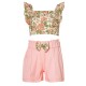 Παιδικό σετ για κορίτσι με ροζ σορτς και floral crop top