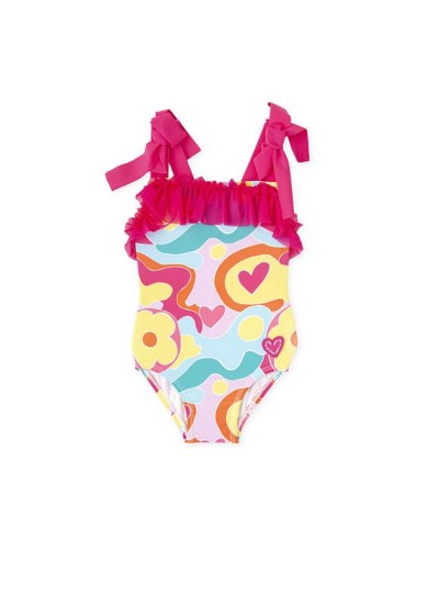 Agatha Ruiz De La Prada παιδικό ολόσωμο μαγιό για κορίτσι με τιράντα φιογκάκι  Agatha Ruiz De La Prada παιδικό ολόσωμο μαγιό για κορίτσι με τιράντα φιογκάκι