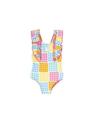 Agatha Ruiz De La Prada παιδικό καρό ολόσωμο μαγιό για κορίτσι με βολάν Agatha Ruiz De La Prada παιδικό καρό ολόσωμο μαγιό για κορίτσι με βολάν