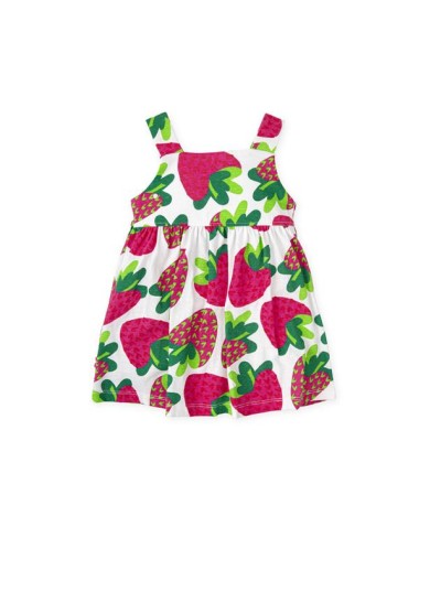 Agatha Ruiz De La Prada παιδικό φόρεμα strawberry σε λευκό χρώμα Agatha Ruiz De La Prada παιδικό φόρεμα strawberry σε λευκό χρώμα