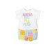 Agatha Ruiz De La Prada παιδικό σετ με καρό σορτς σε λευκό χρώμα Agatha Ruiz De La Prada παιδικό σετ με καρό σορτς σε λευκό χρώμα