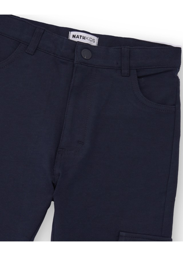 Nath παιδικό cargo φούτερ παντελόνι για αγόρι σε  σκούρο μπλε χρώμα