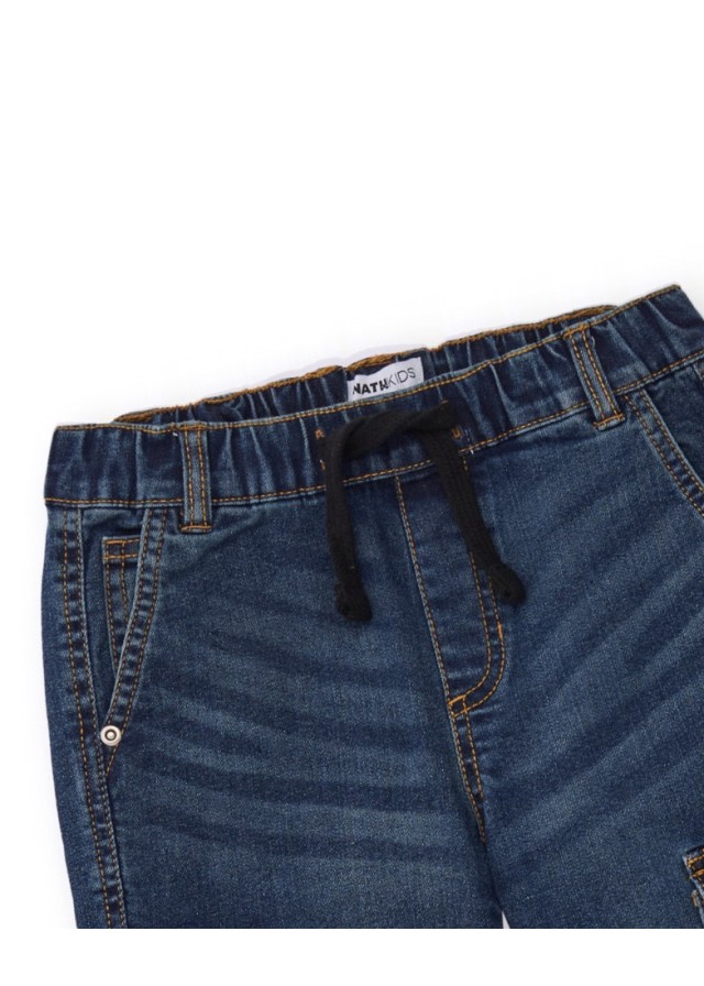 Nath παιδικό τζιν cargo παντελόνι για αγόρι σε μπλε χρώμα