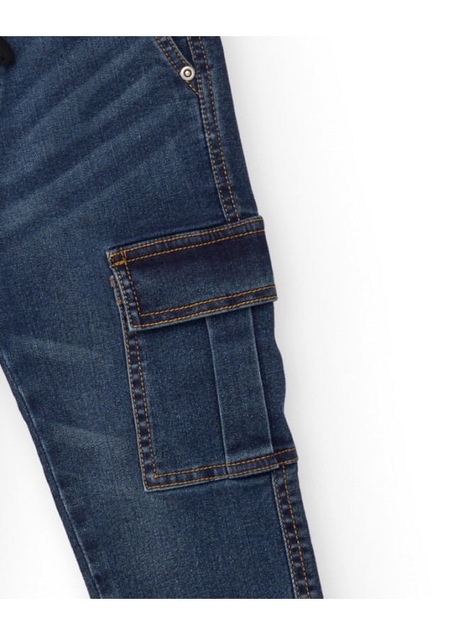 Nath παιδικό τζιν cargo παντελόνι για αγόρι σε μπλε χρώμα