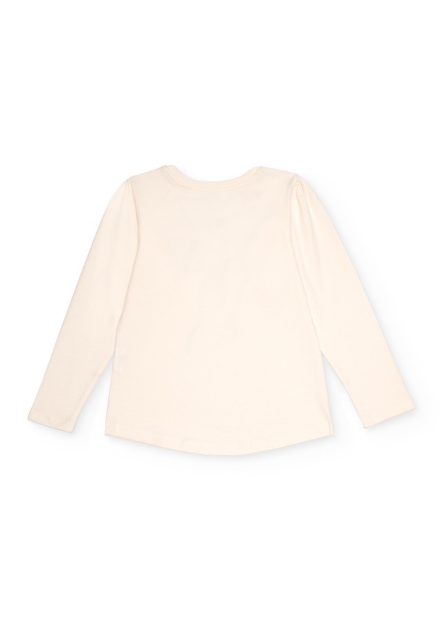 Παιδικό μακρυμάνικο μπλουζάκι Nath με φιόγκο σε λευκό χρώμα