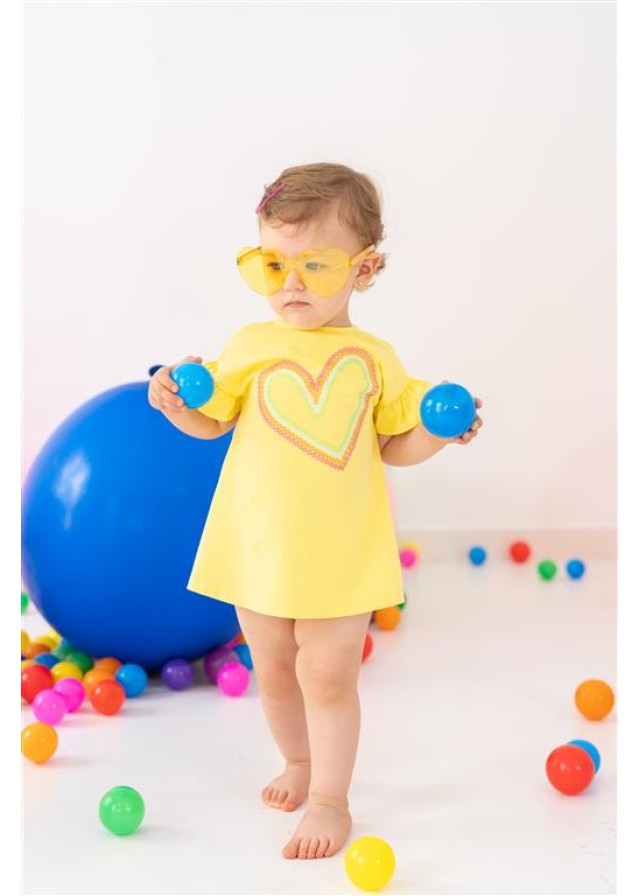 Agatha Ruiz De La Prada παιδικό φόρεμα σε κίτρινο χρώμα Agatha Ruiz De La Prada παιδικό φόρεμα σε κίτρινο χρώμα