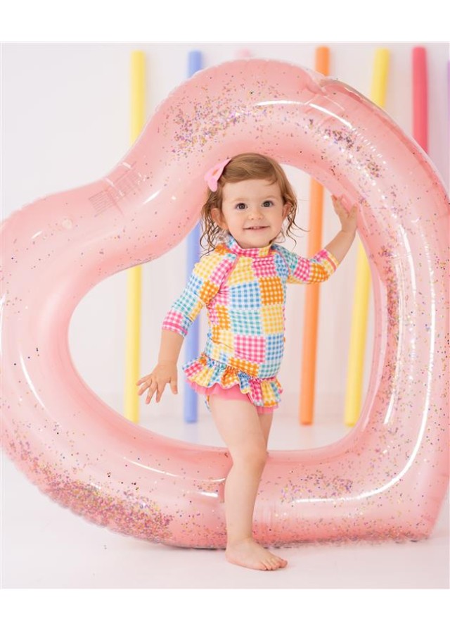 Agatha Ruiz De La Prada παιδικό ριγέ μακρυμάνικο αντηλιακό μπλουζάκι-μαγιό Agatha Ruiz De La Prada παιδικό ριγέ μακρυμάνικο αντηλιακό μπλουζάκι-μαγιό
