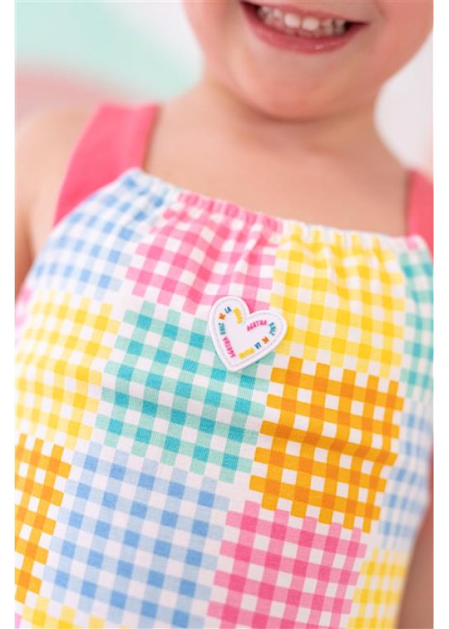 Agatha Ruiz De La Prada παιδικό καρό ολόσωμο μαγιό για κορίτσι με βολάν Agatha Ruiz De La Prada παιδικό καρό ολόσωμο μαγιό για κορίτσι με βολάν