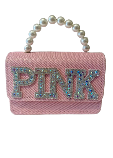 Παιδικό τσαντάκι pink με πέρλες και στρας σε ροζ χρώμα Παιδικό τσαντάκι pink με πέρλες και στρας σε ροζ χρώμα