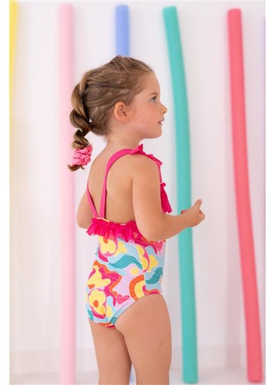 Agatha Ruiz De La Prada παιδικό ολόσωμο μαγιό για κορίτσι με τιράντα φιογκάκι  Agatha Ruiz De La Prada παιδικό ολόσωμο μαγιό για κορίτσι με τιράντα φιογκάκι