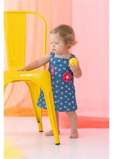 Agatha Ruiz De La Prada παιδική τζιν σαλοπέτα σε μπλε χρώμα