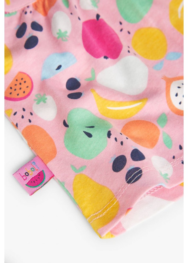 Boboli βρεφικό σετ 2 τμχ για κορίτσι με σχέδιο φρουτάκια σε ροζ χρώμα 